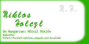 miklos holczl business card