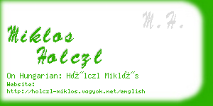 miklos holczl business card